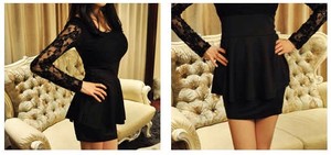 Vestido Negro, Decoracion Vuelo y encaje 2014