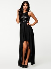 Nuevo Modelo 2014, Vestido Largo atras, Corto delante, Diseño Espalda, Lentejuelas