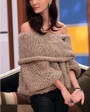 Sweater Manga Larga, off shoulder, Mujer tendencia 2014, Lana